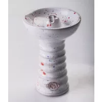 Чаша для кальяна RS Bowls Ideal (SI) Белая с красными точками
