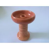 Чаша для кальяна 2x2 Bowls белая глина оранжевая глазурь 
